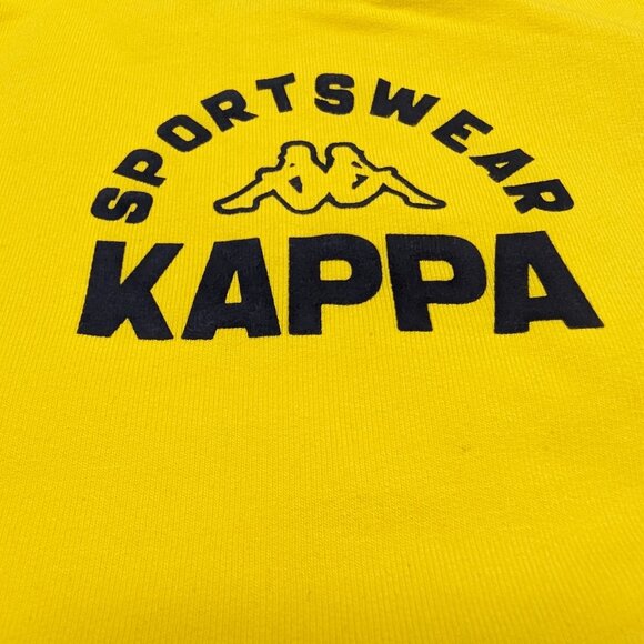 Kappa Unisex Crew Neck Yellow Pullover Loopknit with logo Sweatshirt NWOT 3T - Picture 3 of 7